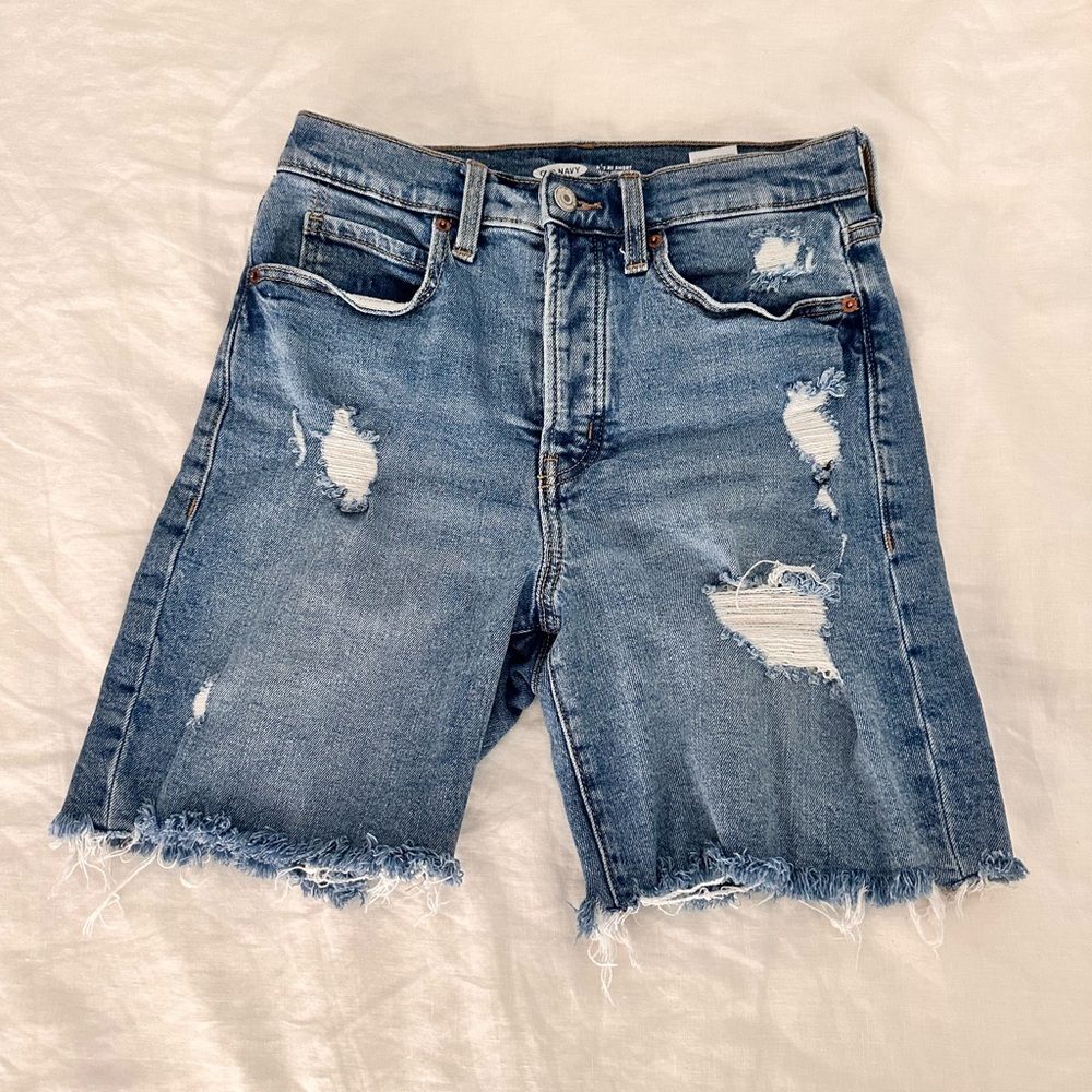 Distressed Denim Shorts